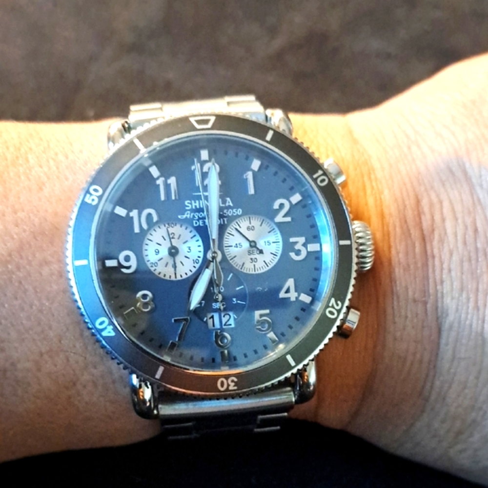 Shinola Runwell 5050 Chronograph Watch with Bold Numerals